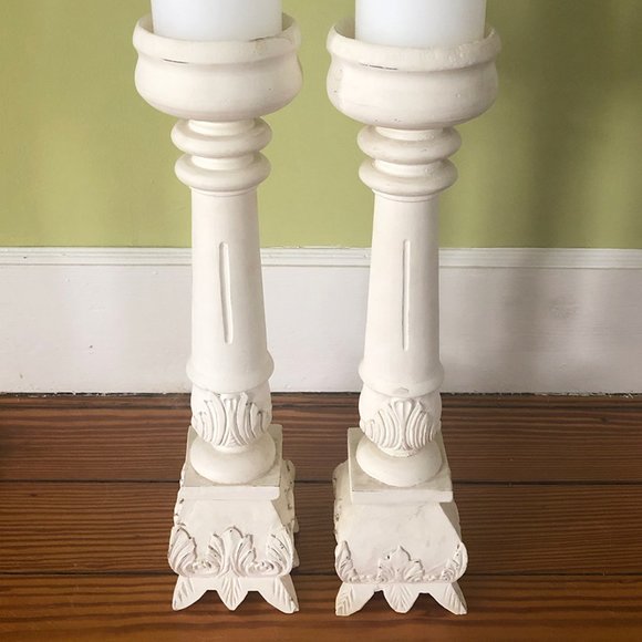 Romantic 16.5" Tall White Candle Holders NWOT - Picture 8 of 8